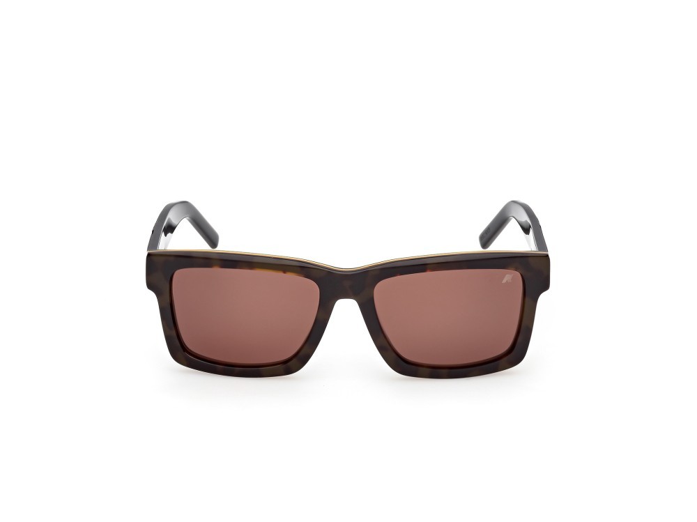 Occhiali da sole K-Way KW0020 (52E) colore avana scura - nero lucido forma rettangolare lenti marrone
