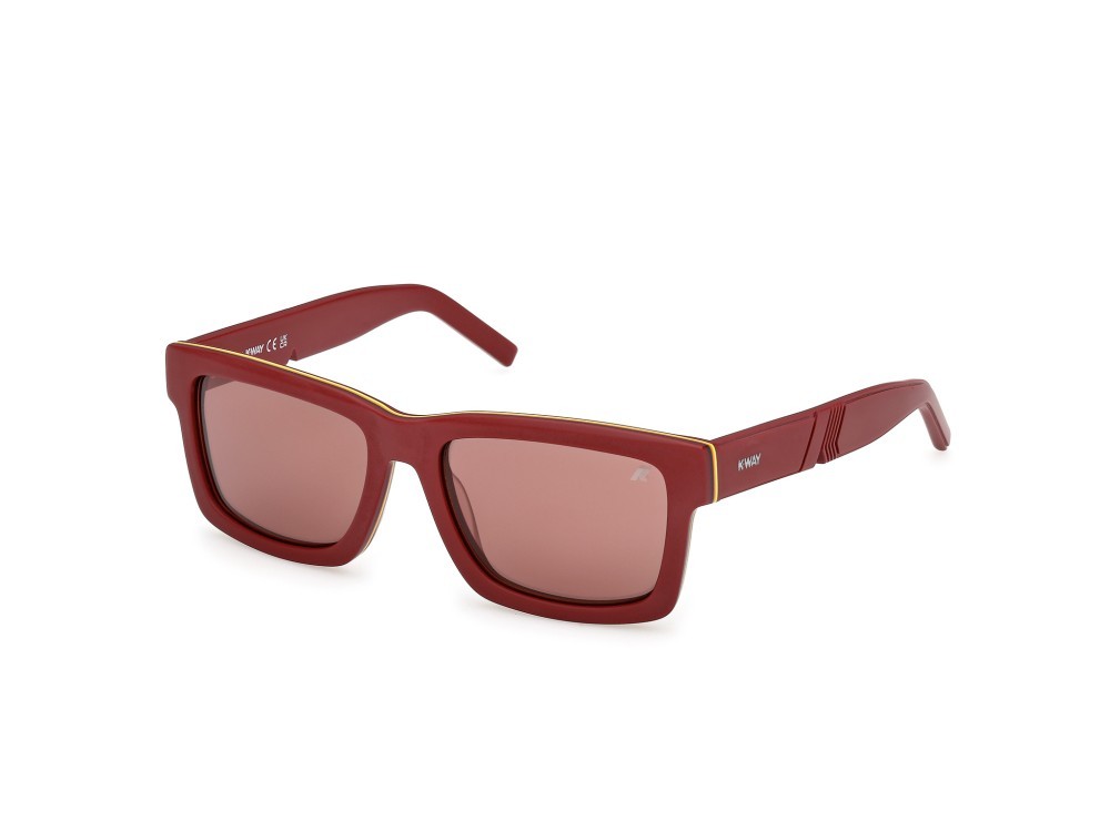 Occhiali da sole K-Way KW0020 (67L) colore rosso scuro opaco forma rettangolare lenti roviex specchiato