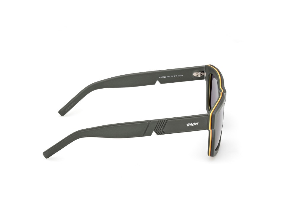 Sunglasses K-Way KW0020 (97N) color verde scuro opaco shape rectangle lenses verde