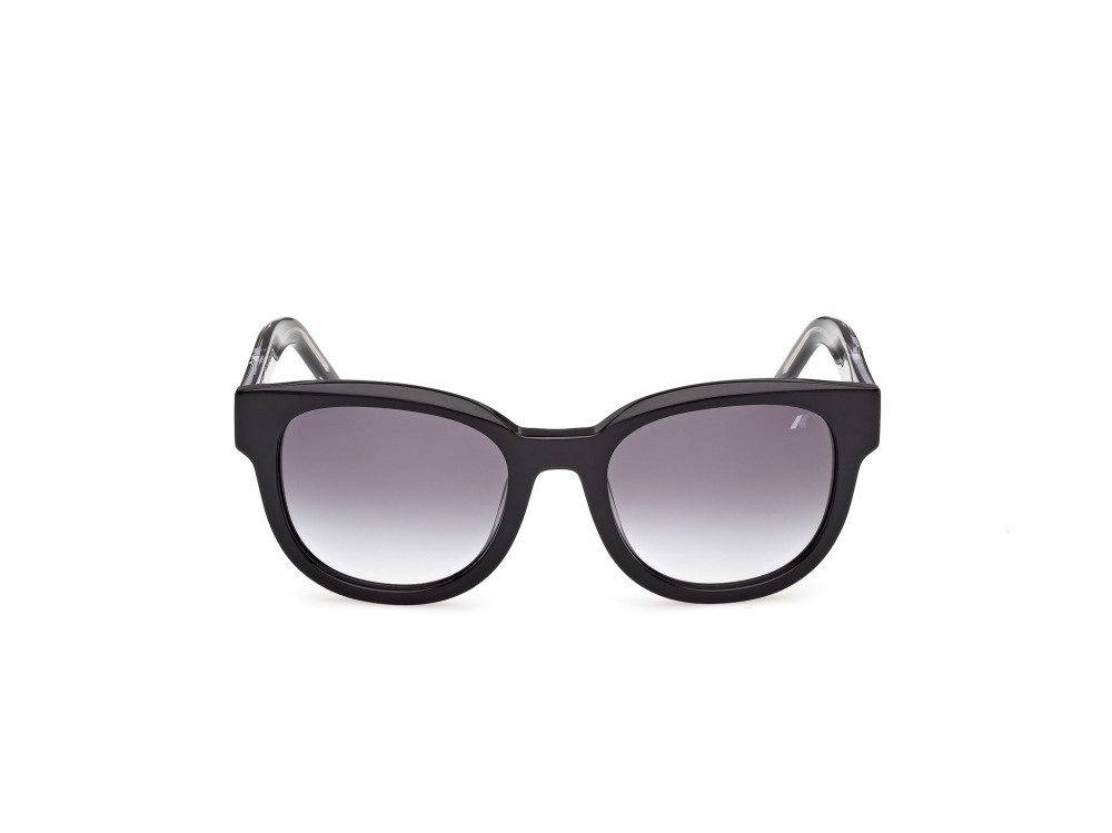 Occhiali da sole K-Way KW0021 (01B) colore nero lucido - nero/cristallo forma rotondo lenti fumo grad.