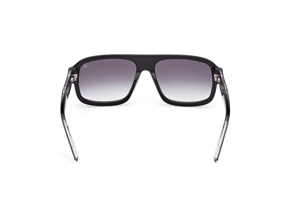 Occhiali da sole K-Way KW0024 (01B) colore nero lucido - cristallo forma rettangolare lenti fumo grad.