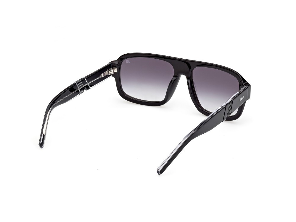 Occhiali da sole K-Way KW0024 (01B) colore nero lucido - cristallo forma rettangolare lenti fumo grad.