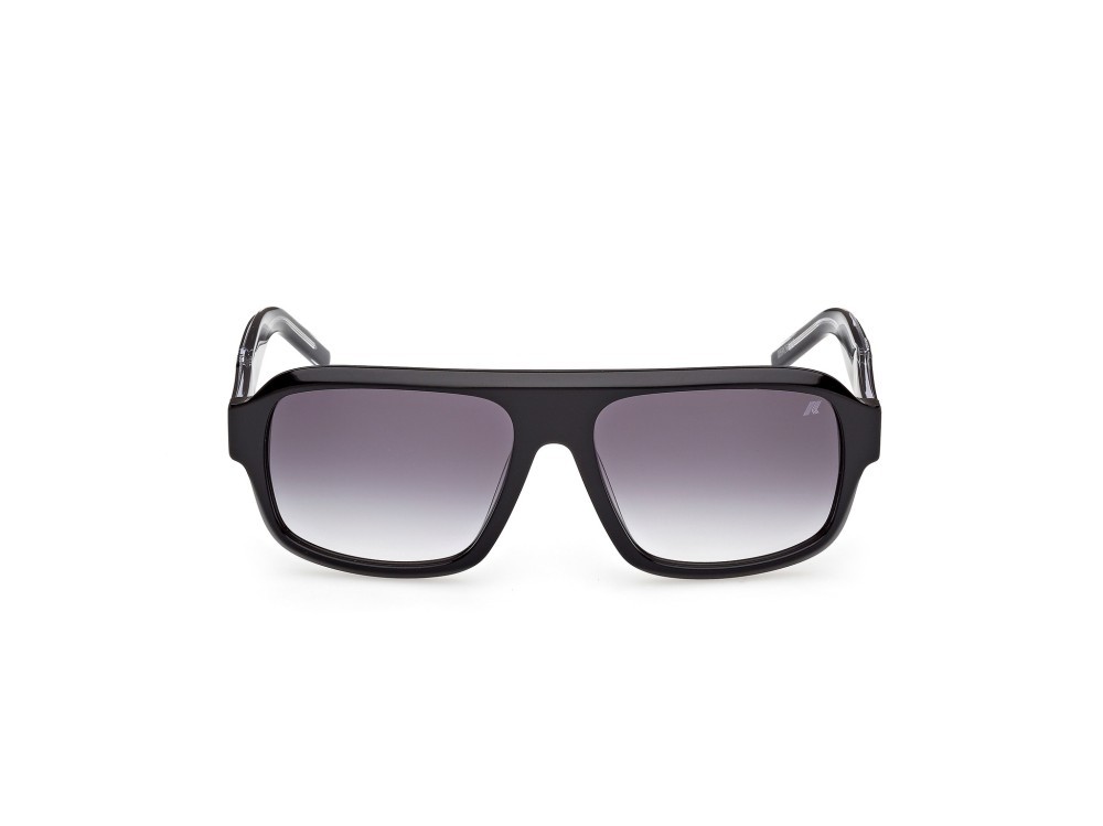 Occhiali da sole K-Way KW0024 (01B) colore nero lucido - cristallo forma rettangolare lenti fumo grad.
