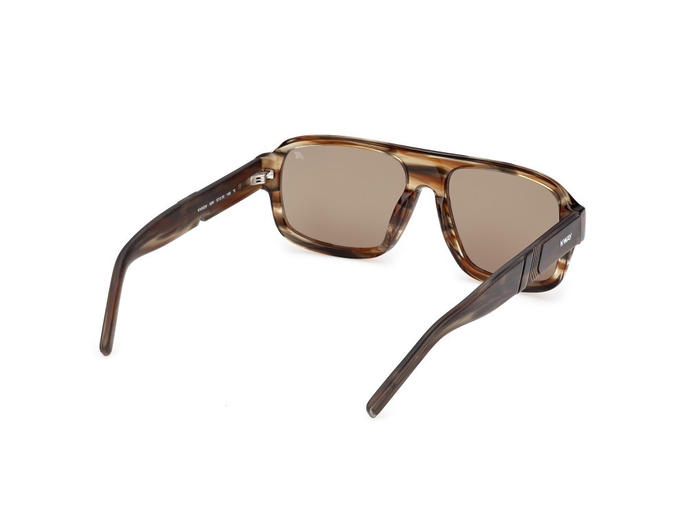 Occhiali da sole K-Way KW0024 (50N) colore marrone chiaro/striato forma rettangolare lenti marrone