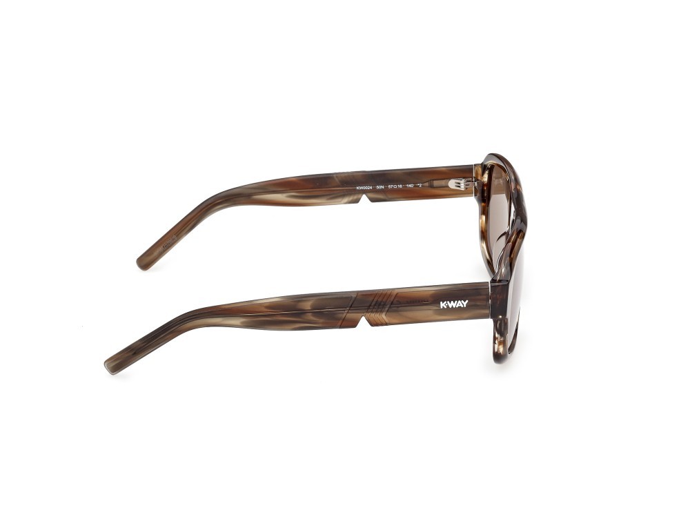 Occhiali da sole K-Way KW0024 (50N) colore marrone chiaro/striato forma rettangolare lenti marrone
