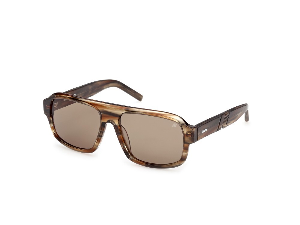 Occhiali da sole K-Way KW0024 (50N) colore marrone chiaro/striato forma rettangolare lenti marrone
