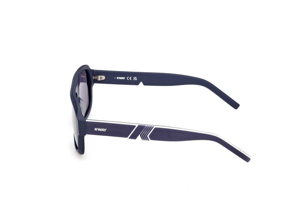 Occhiali da sole K-Way KW0024 (91V) colore  blu opaco - azzurro/monocolore forma rettangolare lenti blu