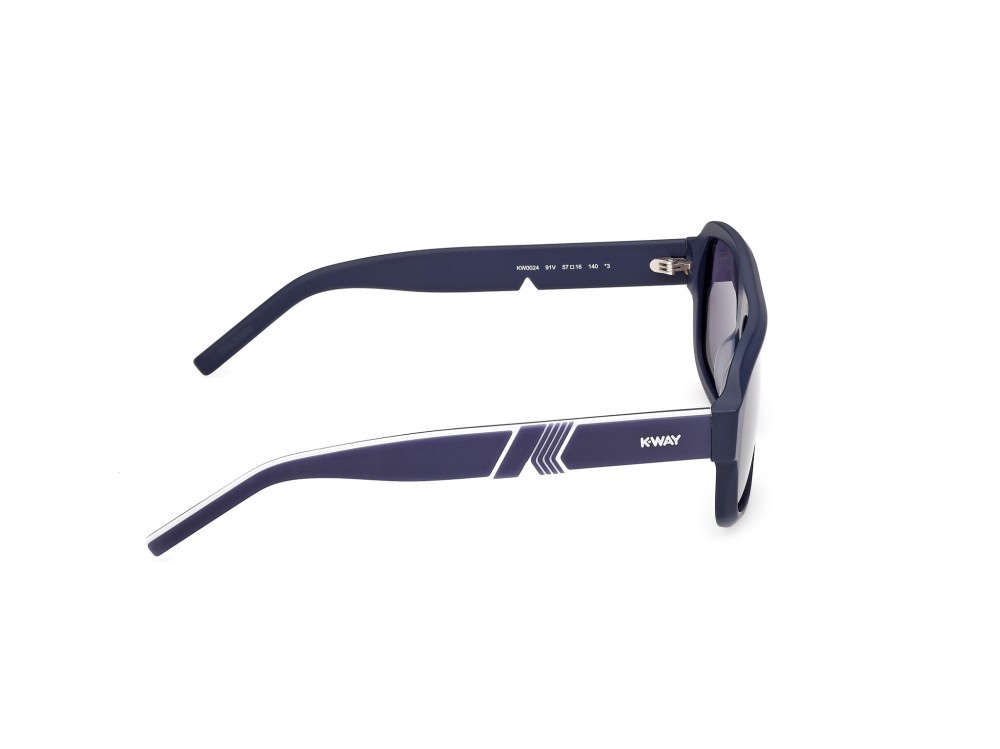 Occhiali da sole K-Way KW0024 (91V) colore  blu opaco - azzurro/monocolore forma rettangolare lenti blu