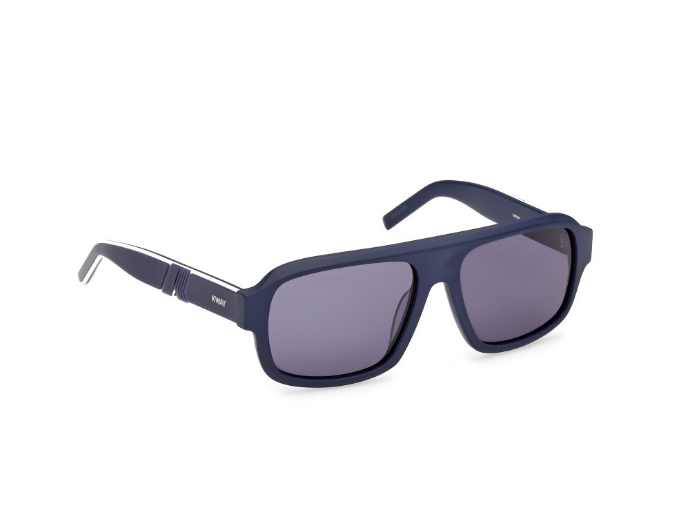 Occhiali da sole K-Way KW0024 (91V) colore  blu opaco - azzurro/monocolore forma rettangolare lenti blu