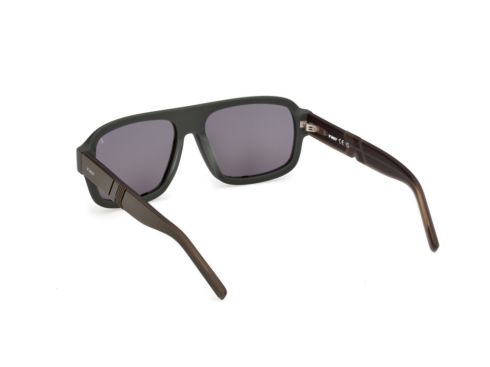 Occhiali da sole K-Way KW0024 (97N) colore verde scuro opaco  forma rettangolare lenti verde