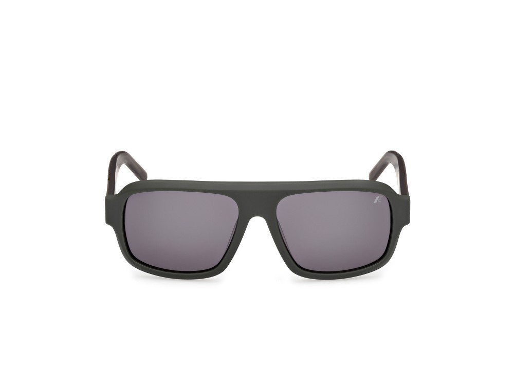 Occhiali da sole K-Way KW0024 (97N) colore verde scuro opaco  forma rettangolare lenti verde