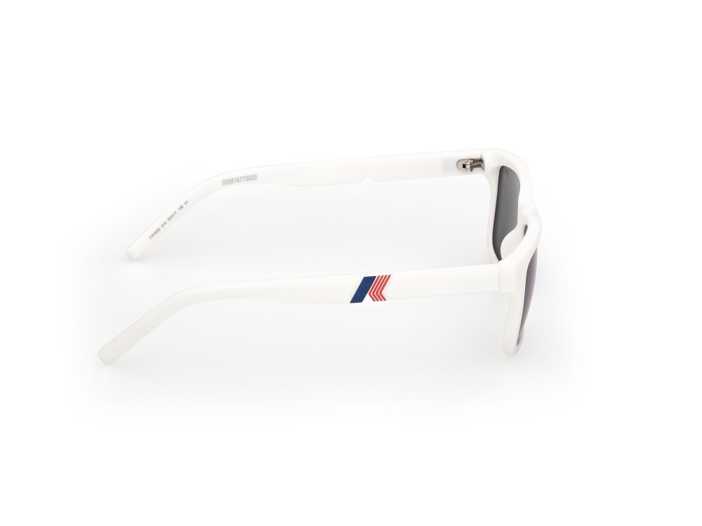 Occhiali da sole K-Way KW0026 (21X) colore bianco opaco forma rettangolare lenti blu specchiato