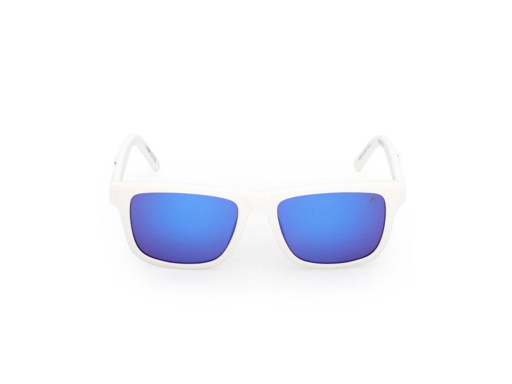 Occhiali da sole K-Way KW0026 (21X) colore bianco opaco forma rettangolare lenti blu specchiato