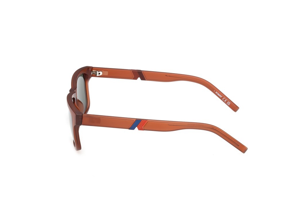 Occhiali da sole K-Way KW0026 (43R) colore arancio scuro lucido forma rettangolare lenti verde polarizzato