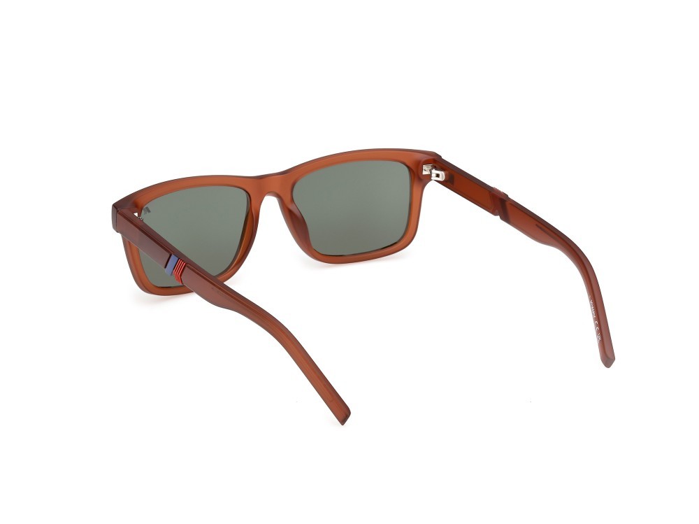 Occhiali da sole K-Way KW0026 (43R) colore arancio scuro lucido forma rettangolare lenti verde polarizzato