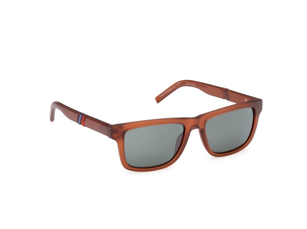 Occhiali da sole K-Way KW0026 (43R) colore arancio scuro lucido forma rettangolare lenti verde polarizzato