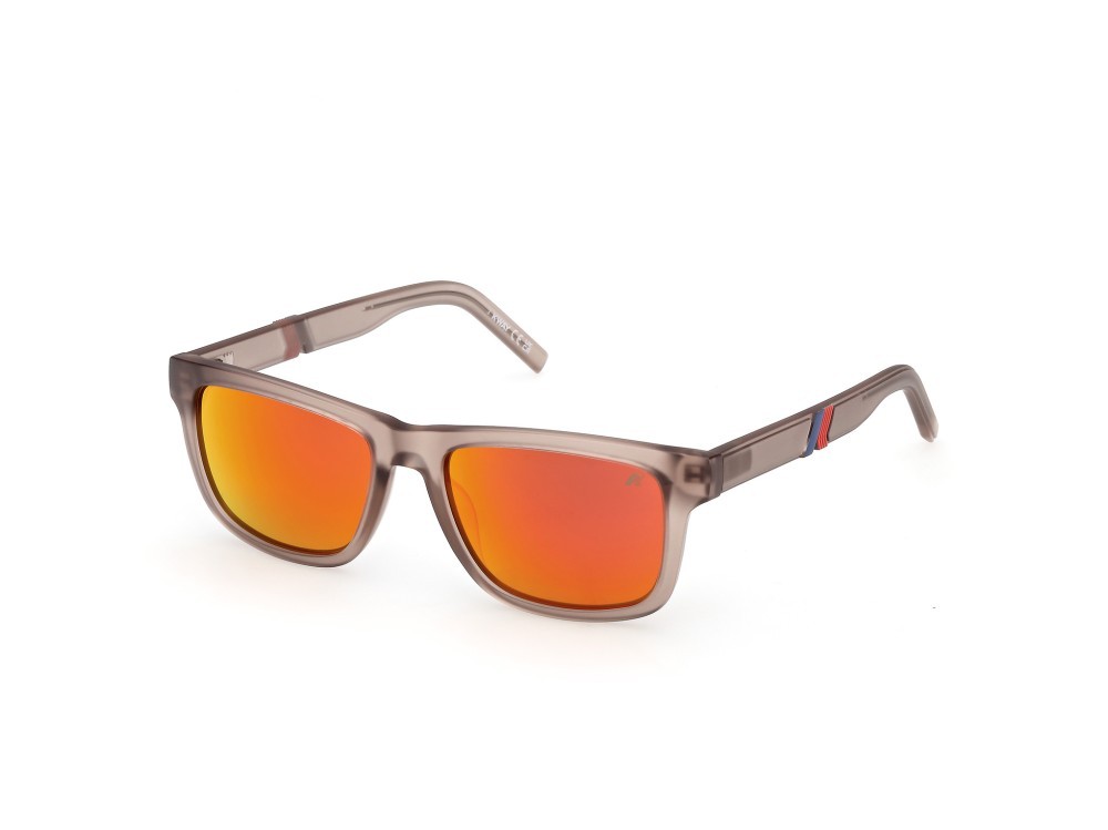 Occhiali da sole K-Way KW0026 (58L) colore beige opaco forma rettangolare lenti roviex specchiato