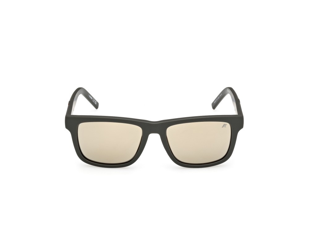 Occhiali da sole K-Way KW0026 (97G) colore verde scuro opaco forma rettangolare lenti marrone specchiato