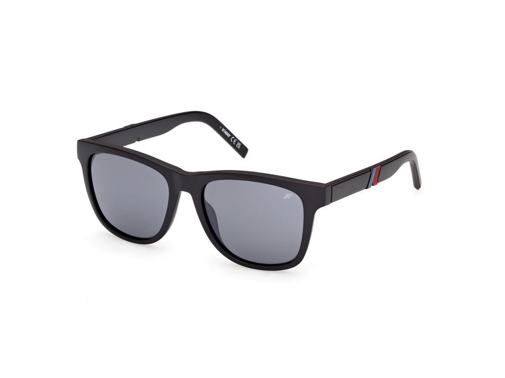 Occhiali da sole K-Way KW0027 (02A) colore nero opaco forma rotondo lenti fumo