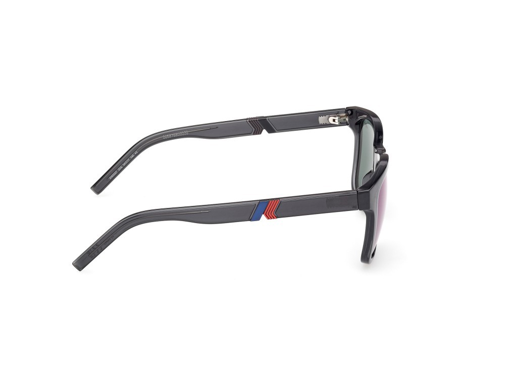 Occhiali da sole K-Way KW0027 (20Q) colore grigio lucido forma rotondo lenti verde specchiato