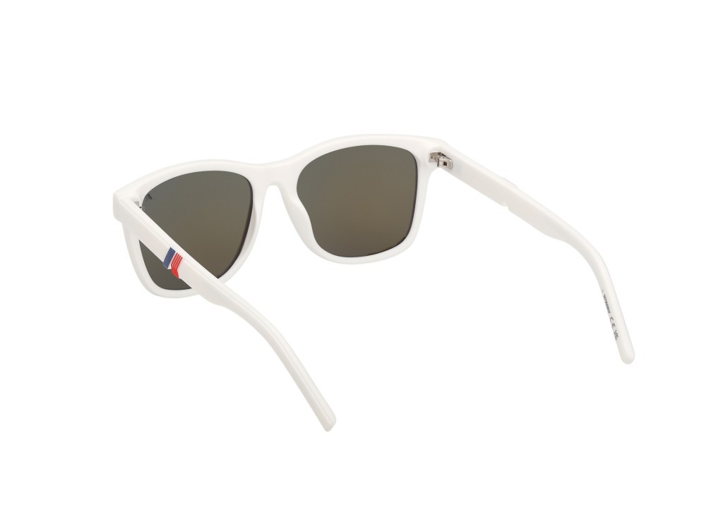 Occhiali da sole K-Way KW0027 (21X) colore bianco opaco forma rotondo lenti blu specchiato