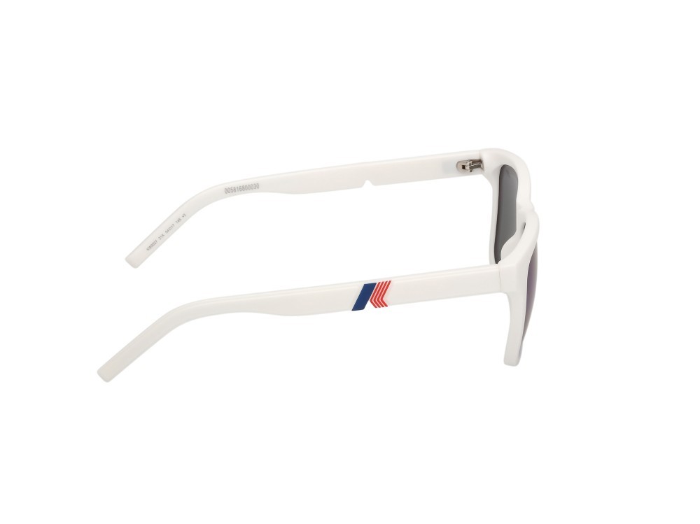 Occhiali da sole K-Way KW0027 (21X) colore bianco opaco forma rotondo lenti blu specchiato