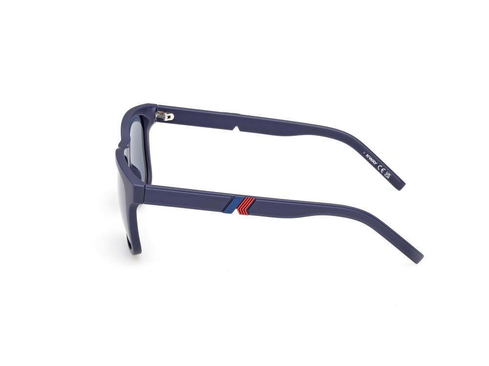 Occhiali da sole K-Way KW0027 (91V) colore blu opaco  forma rotondo lenti blu polar.