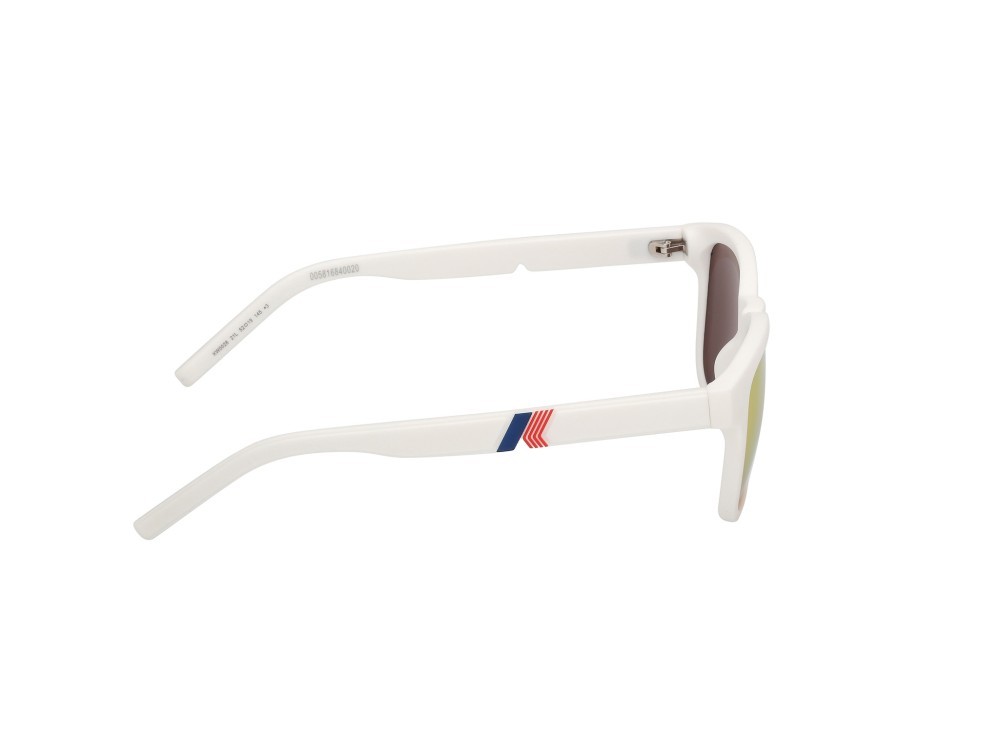 Occhiali da sole K-Way KW0028 (21L) colore bianco opaco forma rotondo lenti roviex specchiato