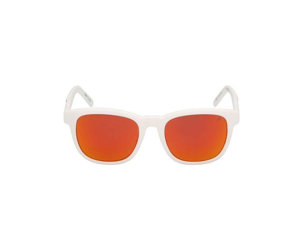 Occhiali da sole K-Way KW0028 (21L) colore bianco opaco forma rotondo lenti roviex specchiato