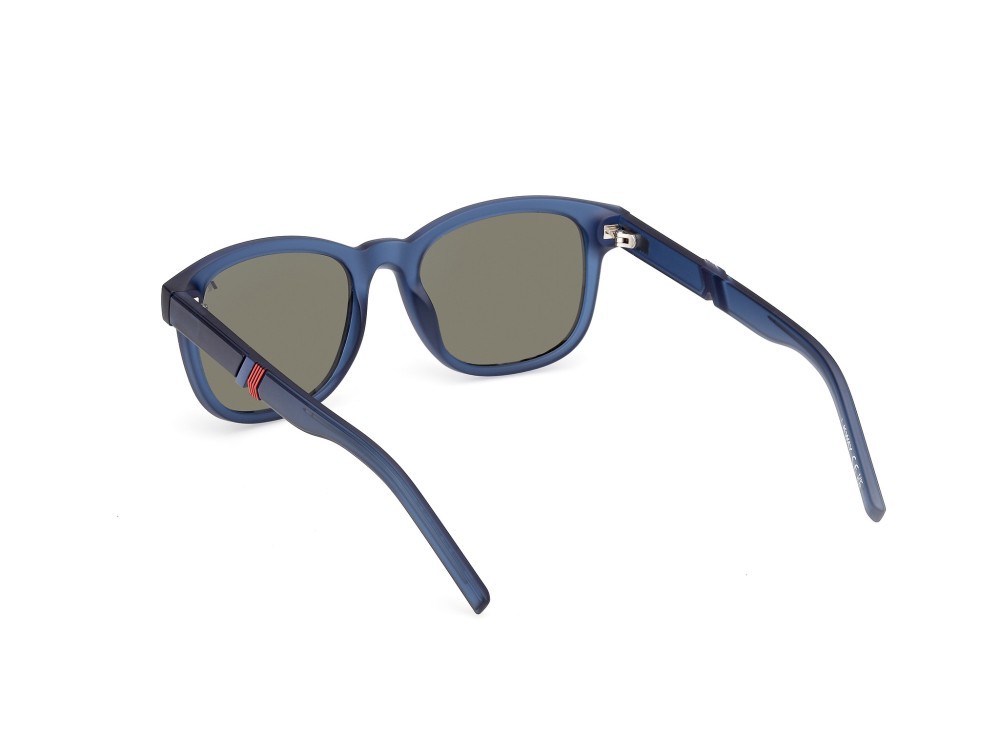 Occhiali da sole K-Way KW0028 (91X) colore blu opaco forma rotondo lenti blu specchiato