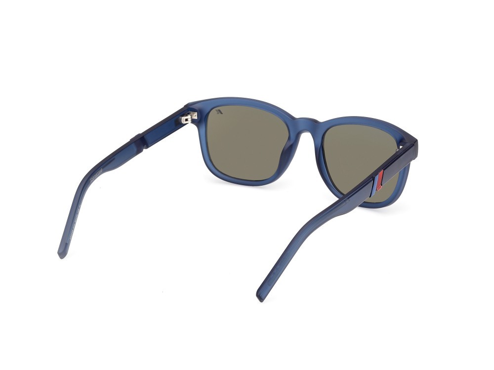 Occhiali da sole K-Way KW0028 (91X) colore blu opaco forma rotondo lenti blu specchiato