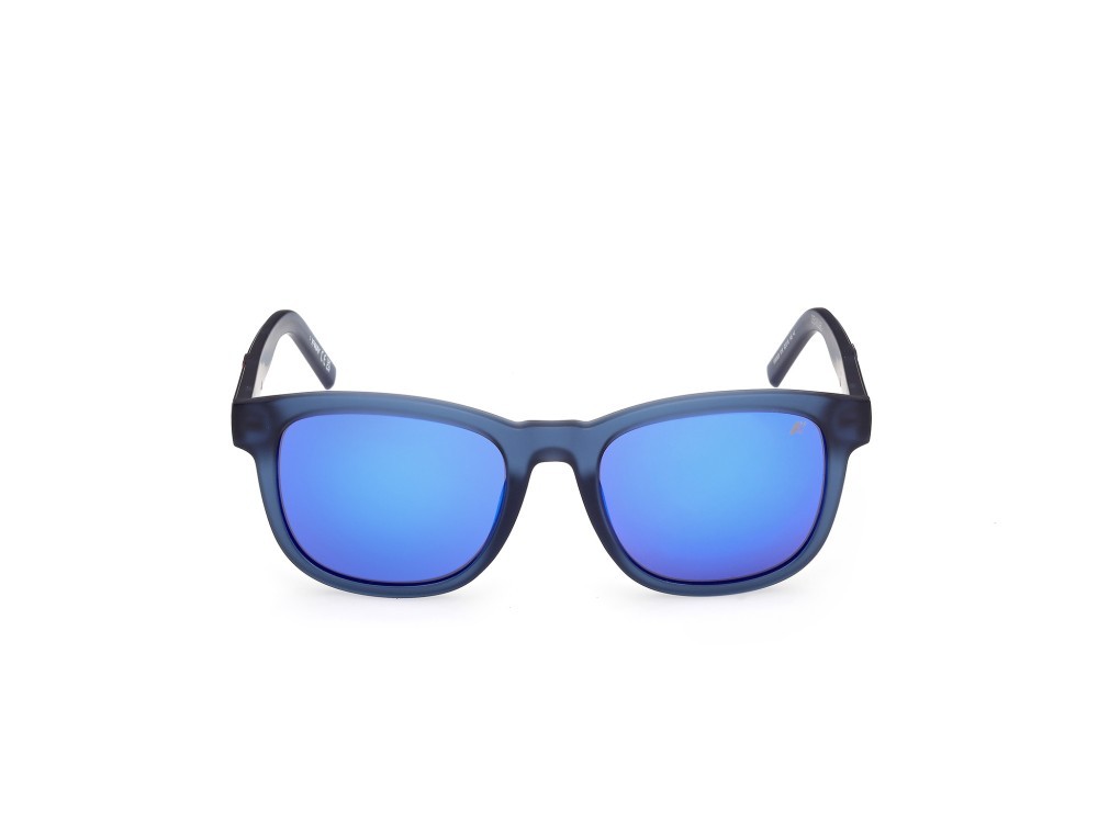 Occhiali da sole K-Way KW0028 (91X) colore blu opaco forma rotondo lenti blu specchiato