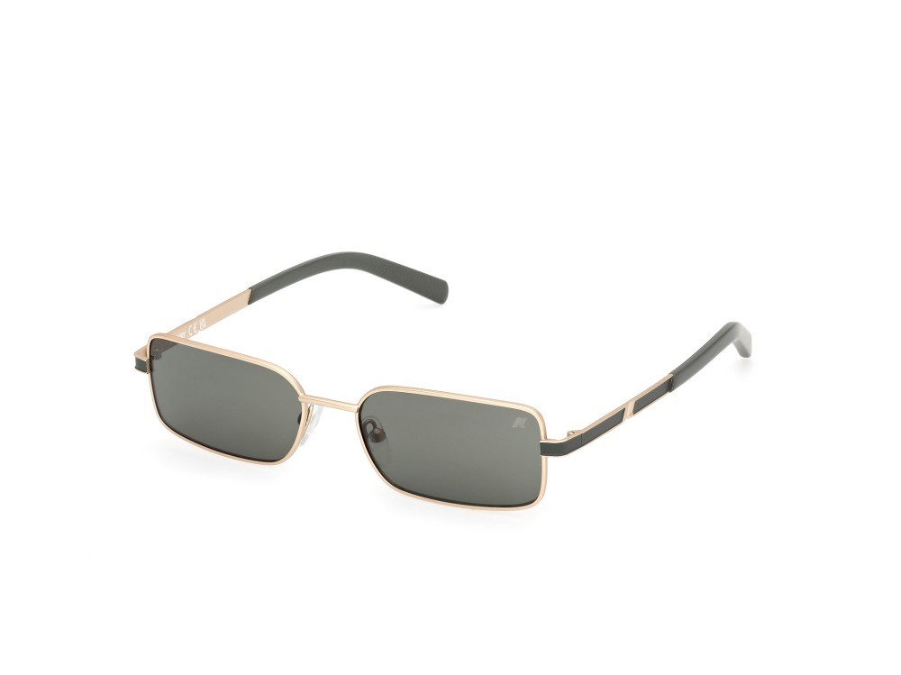 Occhiali da sole K-Way KW0029 (32N) colore oro pallido opaco - verde scuro opaco forma geometrico lenti verde