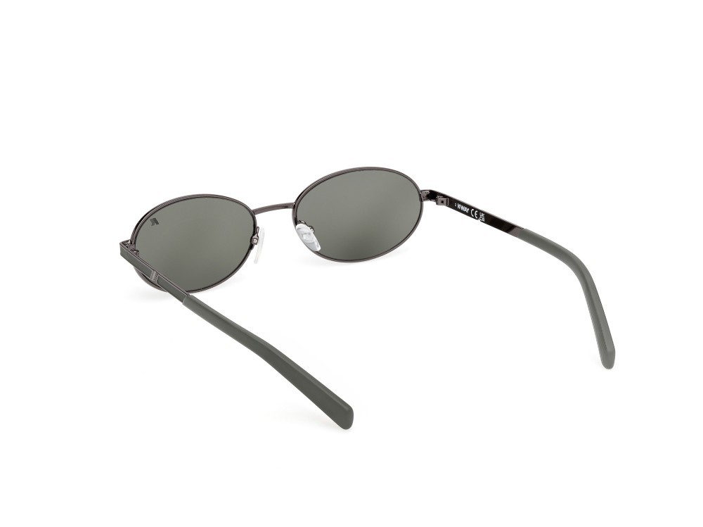 Occhiali da sole K-Way KW0030 (08N) colore antracite lucido - verde scuro opaco forma ovale lenti verde
