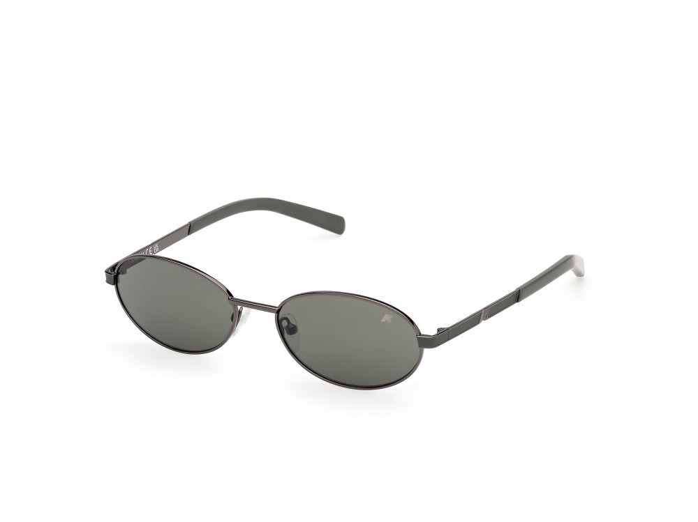 Occhiali da sole K-Way KW0030 (08N) colore antracite lucido - verde scuro opaco forma ovale lenti verde