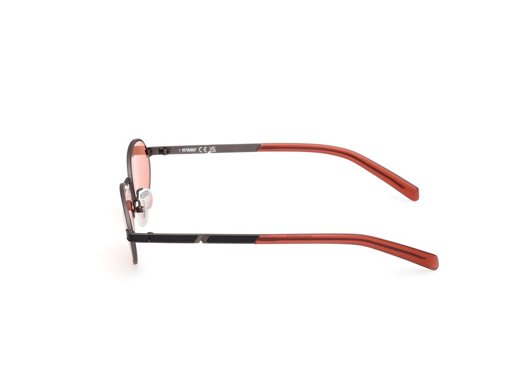 Occhiali da sole K-Way KW0030 (09J) colore antracite opaco - rosso scuro lucido forma ovale lenti roviex