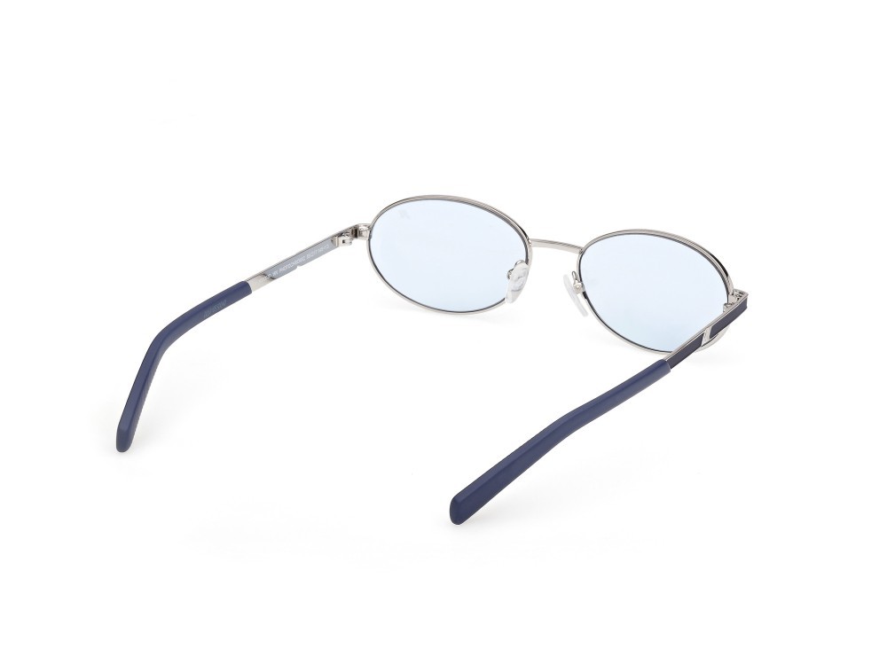 Occhiali da sole K-Way KW0030 (16V) colore palladio lucido - blu opaco forma ovale lenti blu