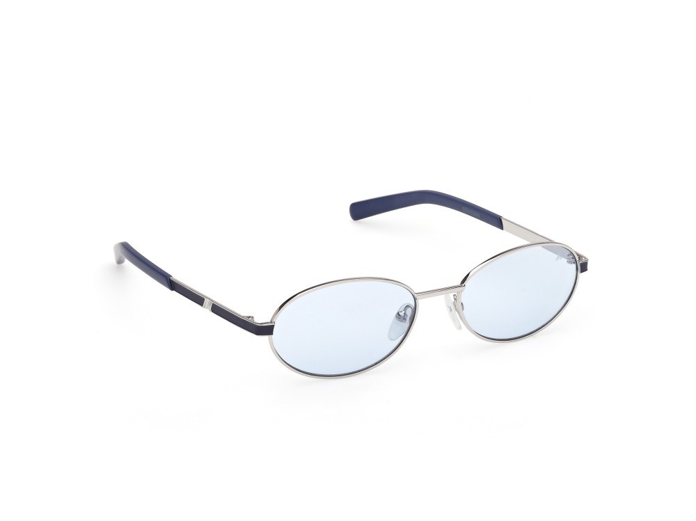 Occhiali da sole K-Way KW0030 (16V) colore palladio lucido - blu opaco forma ovale lenti blu