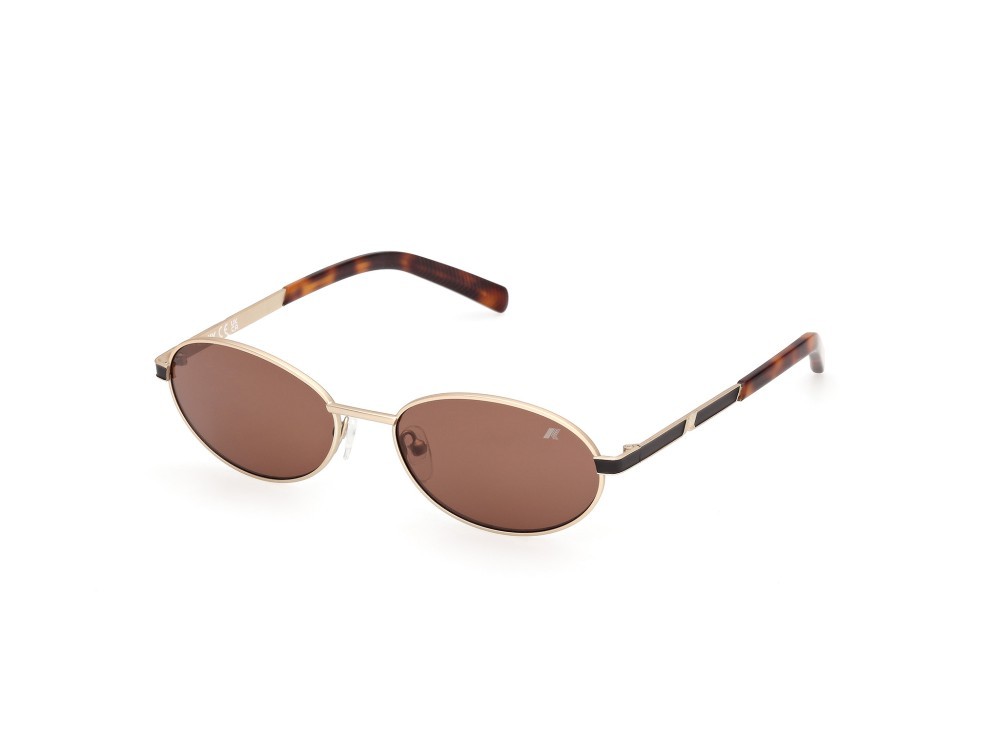 Occhiali da sole K-Way KW0030 (32E) colore oro pallido opaco - avana scura forma ovale lenti marrone
