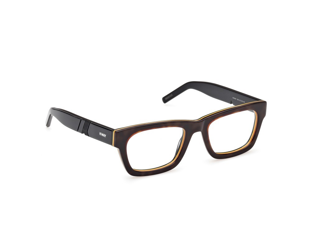 Eyeglasses K-Way KW5001 (056) color avana/monocolore - nero lucido shape rectangle 