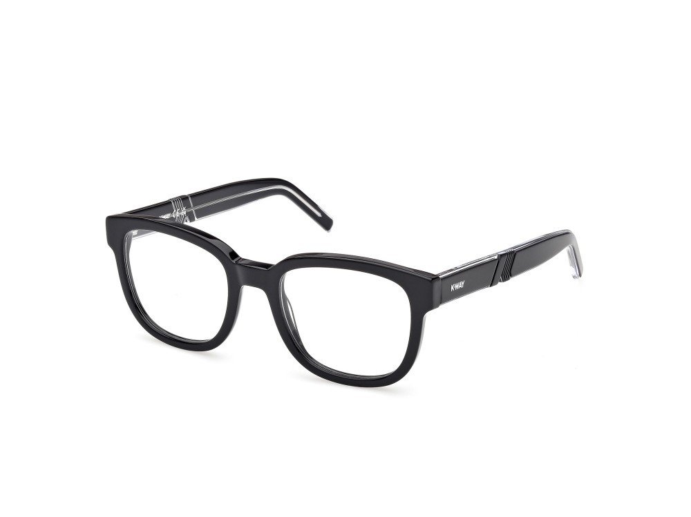 Eyeglasses K-Way KW5007 (001) color nero lucido - nero/cristallo shape round 