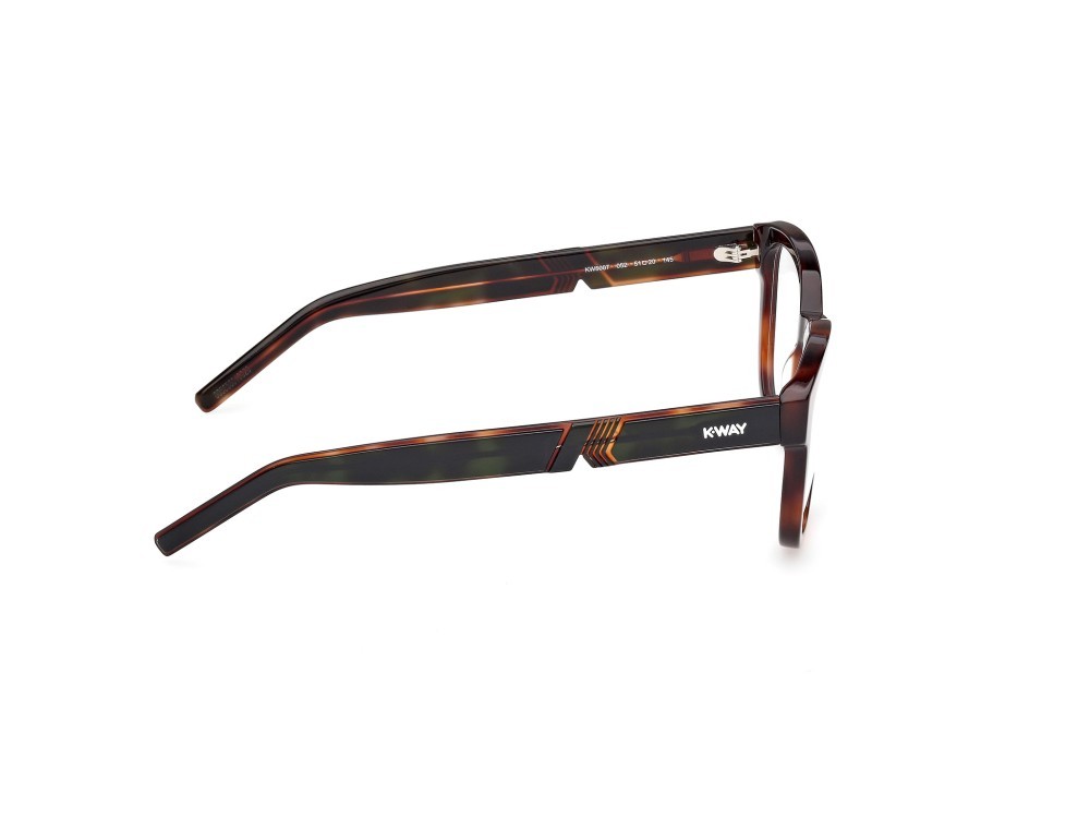 Eyeglasses K-Way KW5007 (052) color avana scura - verde chiaro/avana shape round 