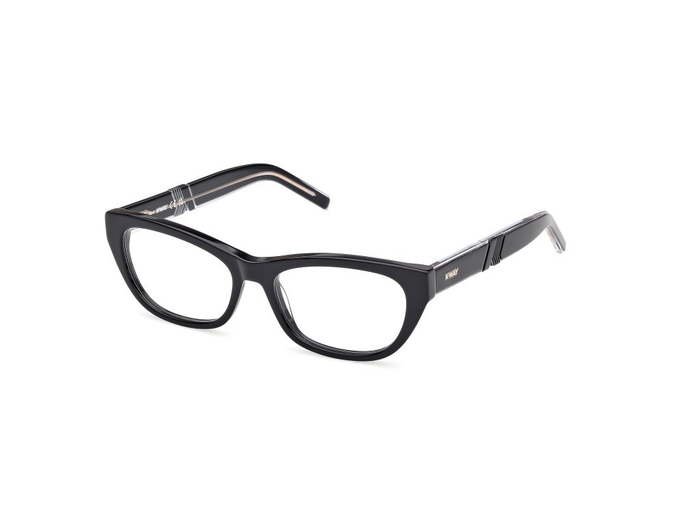 Eyeglasses K-Way KW5010 (001) color nero lucido - nero/cristallo shape cat eye 