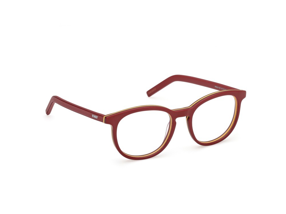 Eyeglasses K-Way KW5018 (067) color rosso scuro opaco shape round 