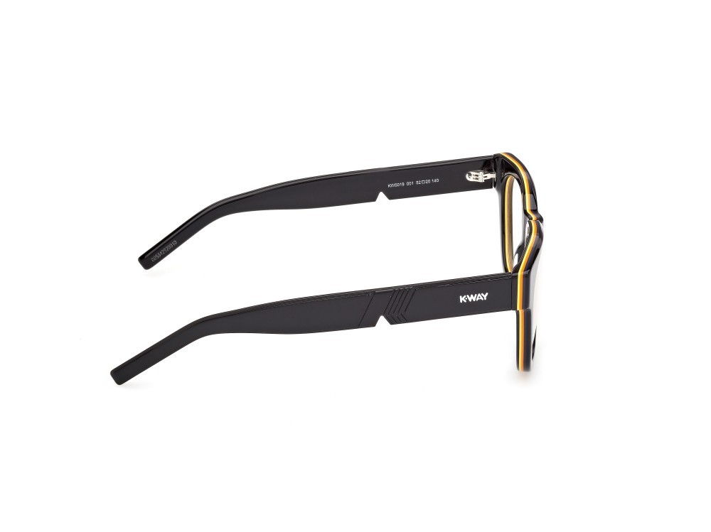 Occhiali da vista K-Way KW5019 (001) +clip-on colore nero lucido forma rettangolare 
