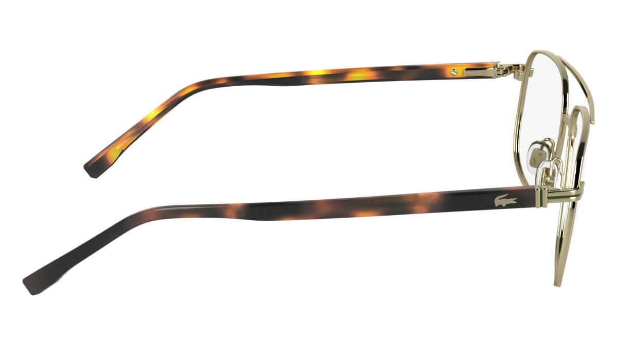Eyeglasses Lacoste L2302 (714) color gold shape rectangle lenses colore 2