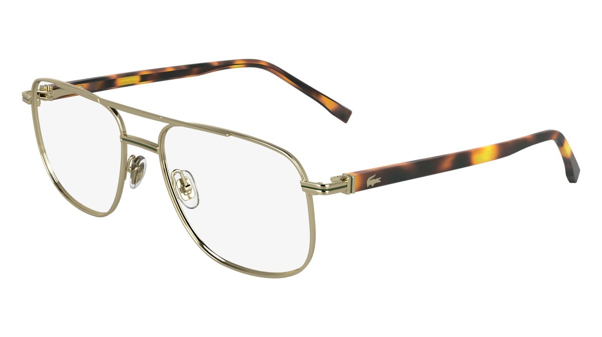 Eyeglasses Lacoste L2302 (714) color gold shape rectangle lenses colore 2
