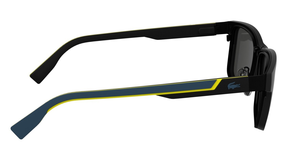 Eyeglasses Lacoste L2307MAG-SET (002) color matte black shape rectangle lenses solid grey