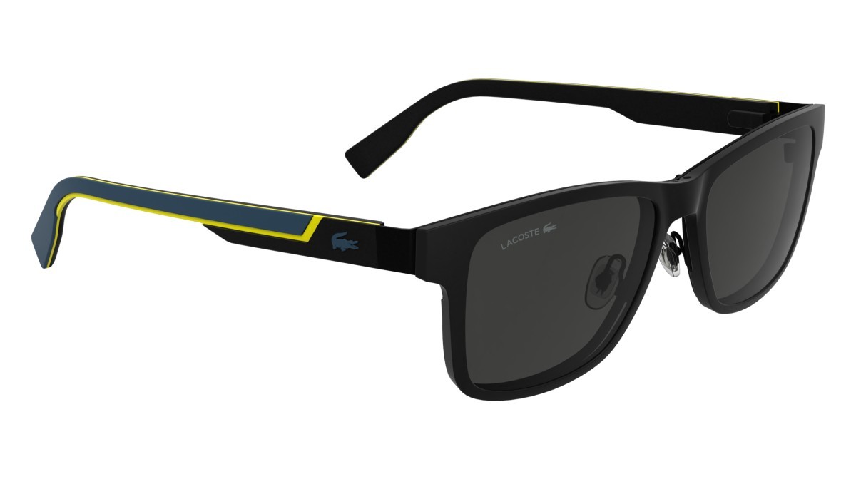 Eyeglasses Lacoste L2307MAG-SET (002) color matte black shape rectangle lenses solid grey