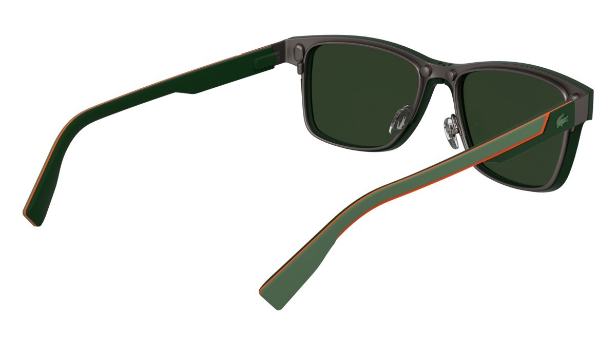 Eyeglasses Lacoste L2307MAG-SET (033) color matte gunmetal shape rectangle lenses solid green